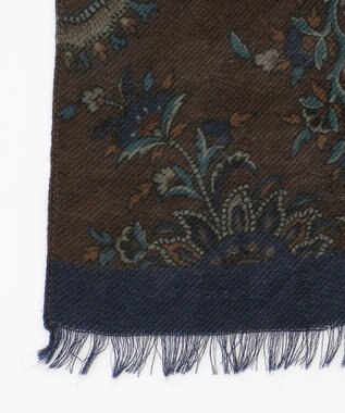 JOSEPH ABBOUD 【イタリアHolliday&Brown社製】ペイズリープリント ストール ダークブラウン系7