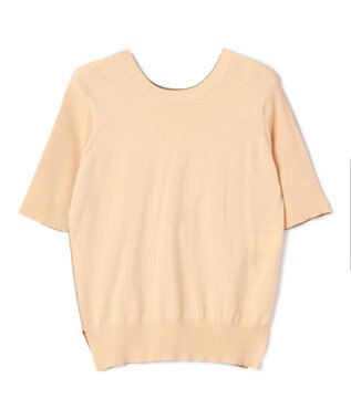 BEIGE， JULIE / コットンシルク 2WAY半袖ニット Peach