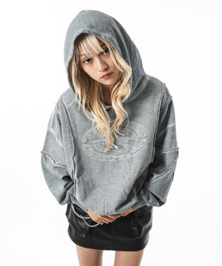 WEGO 【ユニセックス着用ITEM/MLサイズ展開】コールドダイスウィッチングプルパーカー グレー