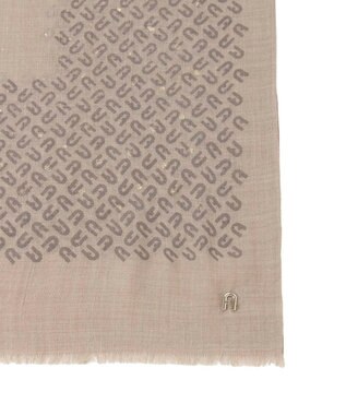 MOONBAT FURLA(フルラ）ウール100％ ウールアーチロゴストール モカブラウン