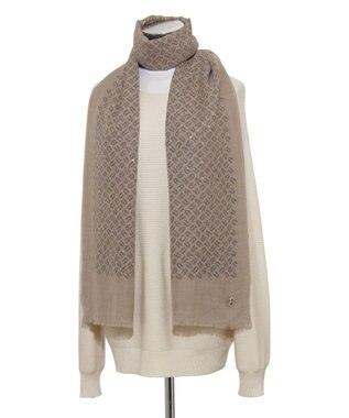 MOONBAT FURLA(フルラ）ウール100％ ウールアーチロゴストール モカブラウン