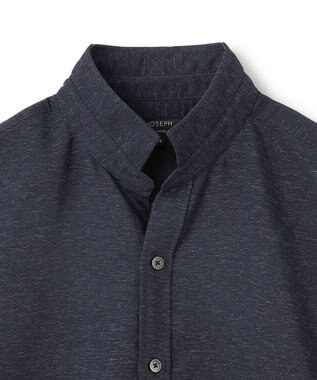 JOSEPH HOMME 新素材【軽量/通気性/清涼感/洗える/ストレッチ】レノクロスストレッチ　ウィングカラー半袖シャツ ネイビー系