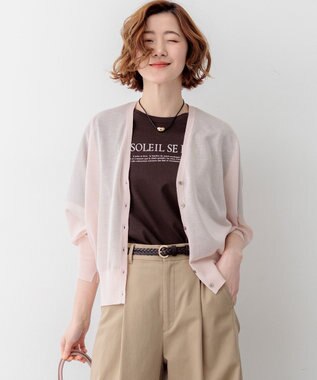 23区 L 【先行予約/WEB&一部店舗限定カラーあり】シャイニーシアー ドルマンスリーブ カーディガン ピンク系