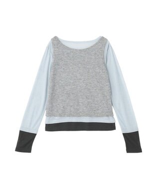earth music&ecology SET2点ハイショクシアータンクトップ+ロンT Gray Mixture
