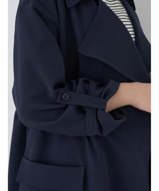 earth music&ecology ニュアンスビッグカラーコート Navy