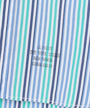 J.PRESS MEN SOMELOSコットンストライプ シャツ グリーン系1