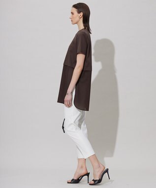 ICB L 【人気のため新色追加・UVケア・洗える】シアージャージーコンビ カットソー チョコレート系