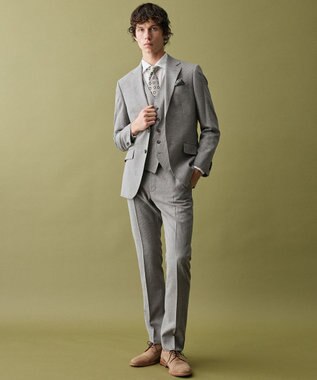 JOSEPH ABBOUD 【リネンブレンド】コットンリネン ボイルコード シャツ ホワイト系1