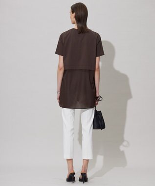 ICB L 【人気のため新色追加・UVケア・洗える】シアージャージーコンビ カットソー チョコレート系