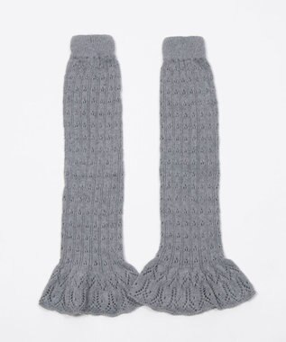 WEGO 透かし編みフリルレッグカバー グレー