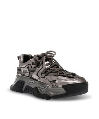 STEVE MADDEN KINGDOM ボリュームソールダブルレースアップスニーカー ガンメタル