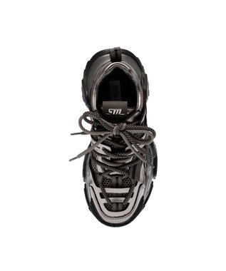 STEVE MADDEN KINGDOM ボリュームソールダブルレースアップスニーカー ガンメタル