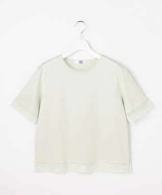 J.PRESS LADIES 【一枚で着映え】コットンスムース レース カットソー ライトミント系