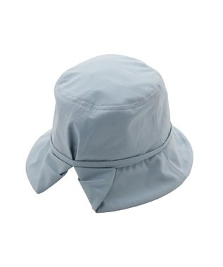 MOONBAT 【遮光100％/遮熱/UVカット】FURLA(フルラ)小ツバ 後ろ割れ バケットハット 帽子 無地 チャーム付き 手洗い可能/サイズ調整可能 ペールスカイ