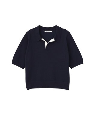 AMERICAN HOLIC 襟付き配色ニット Navy