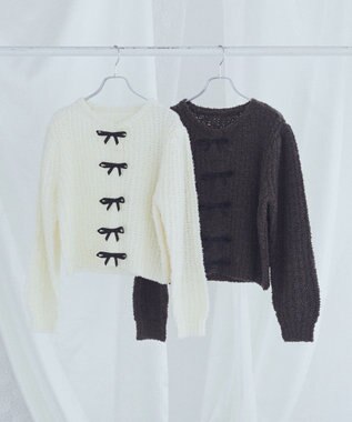 Green Parks ■高橋愛×ＧｒｅｅｎＰａｒｋｓメニーリボンニット Off White