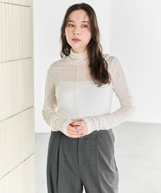 #Newans 【ストレッチ】【カシミヤ混】カシミヤシルクジャージー ホワイト