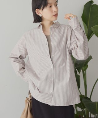 AMERICAN HOLIC イージーケアベーシックシャツ Stripe Brown