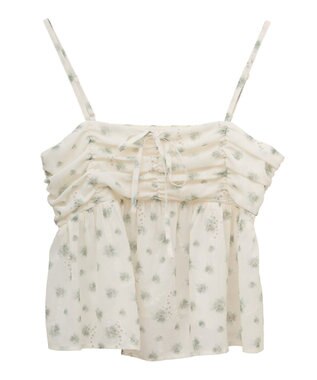 earth music&ecology 花柄ギャザーキャミビスチェ Light Green