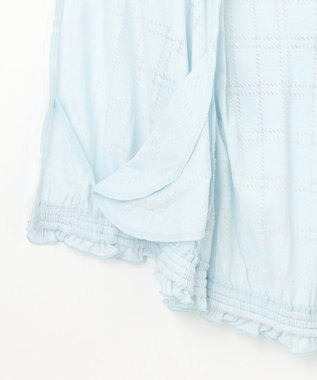 組曲 KIDS 【150-160㎝】【UVケア】オパールチェック パーカー サックスブルー系