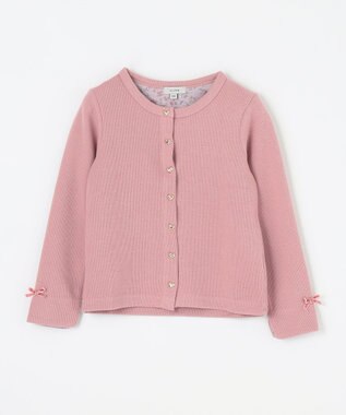 ANY KIDS スナップボタンカーディガン ピンク