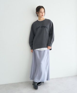 YECCA VECCA 起毛ロゴプルオーバー Charcoal Gray