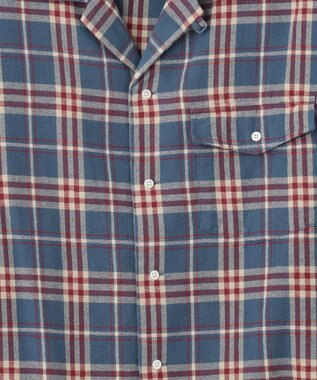 J.PRESS YORK STREET 【UNISEX】フランネル オープンカラーシャツ ブルー系3