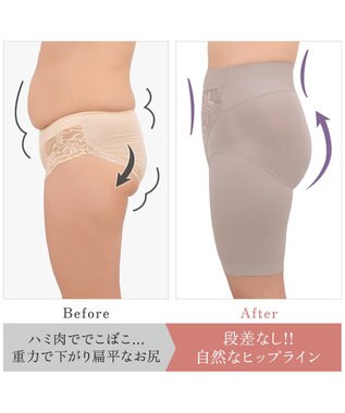 BRADELIS New York 【BRADELIS NewYork peace】綿混フィットレースガードル24 ブラデリス  1枚履きできるガードルショーツ トープ