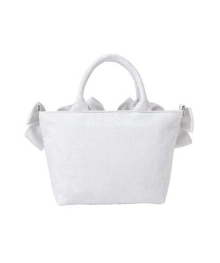 Maison de FLEUR ブルーマニアボリュームリボン２ＷａｙトートＳバッグ Light Blue