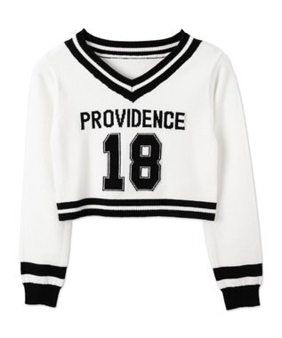 WEGO ナンバリングコンパクトニット ホワイト