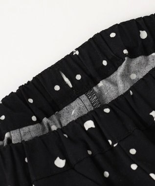 ANY KIDS 【洗濯機可能】スカラップショートパンツ ブラック（ネコ×ドット）