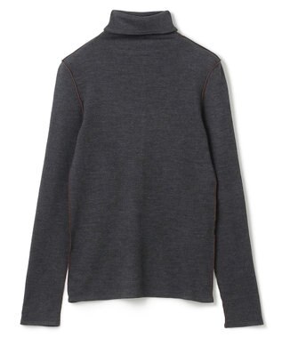BEIGE， 【洗える・GISELe 10月号掲載】FORD / ウール配色メローハイネックカットソー Charcoal