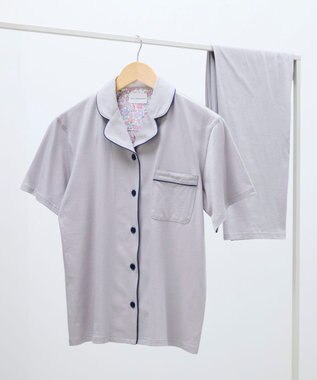 une nana cool 【綿100%】スビン天竺 半袖開襟パジャマ MADE WITH LIBERTY FABRIC