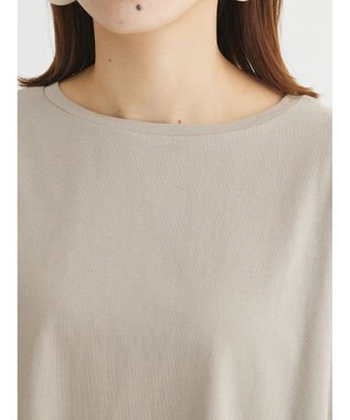 Green Parks 冷っとすずやか　ドルマンカット５分袖プルオーバー Gray Beige