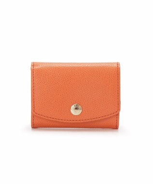 TOPKAPI 【TOPKAPI】角シボ型押し・ラウンドフラップ  三つ折り 財布 COLORATO コロラート オレンジ