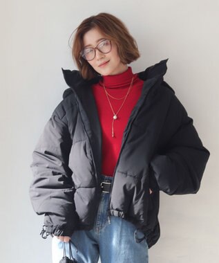 WEGO 【25年秋冬新作/ユニセックス着用ITEM/SMLサイズ展開】2WAYパファーブルゾン ブラック