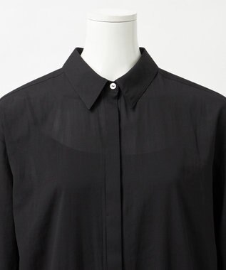 23区 S 【GOLD LABEL】トリアセテートオーガンジー プリーツワンピース ブラック系