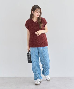 Green Parks ・ｓｗｉｎｇ　ｂｙ　チュールヤーンワイドプルオーバー Bordeaux