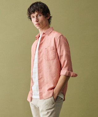 JOSEPH ABBOUD 【サステイナブル・JAPANファブリック】ソアロンパナマシャンブレーシャツ オレンジ系