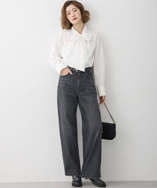 23区 L 【滝沢眞規子さん着用/Oggi掲載】ストレッチライトタイプライター 2WAY ボウタイブラウス アイボリー系