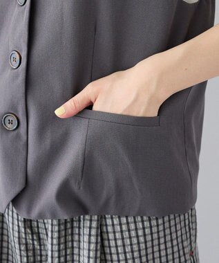 CRAFT STANDARD BOUTIQUE バックスリットショートベスト Gray
