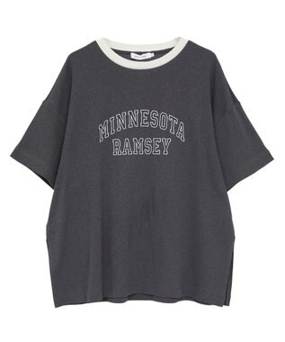 AMERICAN HOLIC ロゴ入りヴィンテージ半袖プルオーバー Charcoal Gray