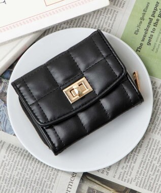 WEGO パイピングキルティングウォレット ブラック