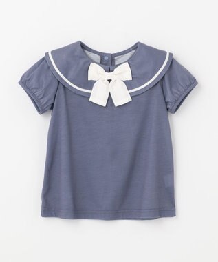 ANY KIDS 接触冷感セーラーカラーTシャツ ブルー