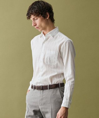 JOSEPH ABBOUD 【キングサイズ・リネンブレンド】コットンリネン ボイルコード シャツ