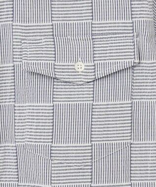 J.PRESS MEN 【クールマックス】パッチワークサッカー プルオーバー ネイビー系9