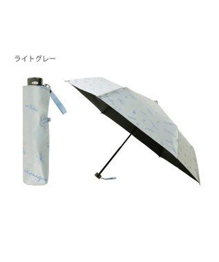 MOONBAT 【一級遮光/晴雨兼用】LANVIN en Bleu (ランバン オン ブルー) 折りたたみ日傘 ラインドローイング 遮光 遮熱 UV ライトグレー