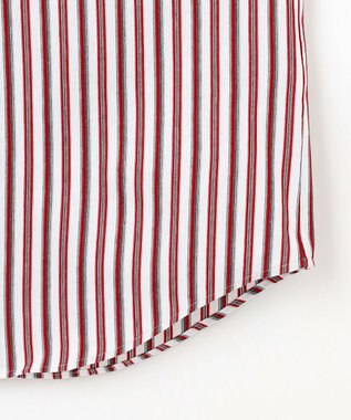 JOSEPH ABBOUD 【キングサイズ・ストレッチ・イージーケア】ジャージーストライプシャツ ワイン系1