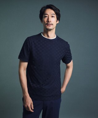 J.PRESS MEN 汗ばむ夏の最適解Tシャツ【吸水速乾 / シワになりにくい】【J.PRESS PREMIUM JERSEY】 リンクス Tシャツ ネイビー系