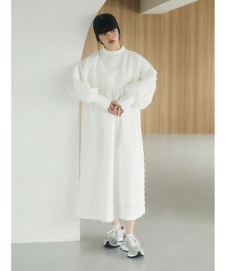 Green Parks armonia．異素材切替ワンピース Off White